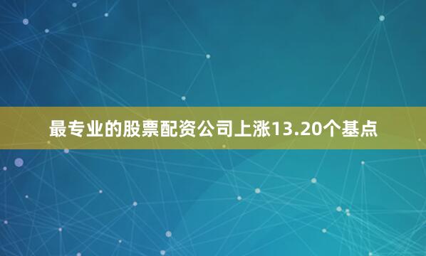 最专业的股票配资公司上涨13.20个基点